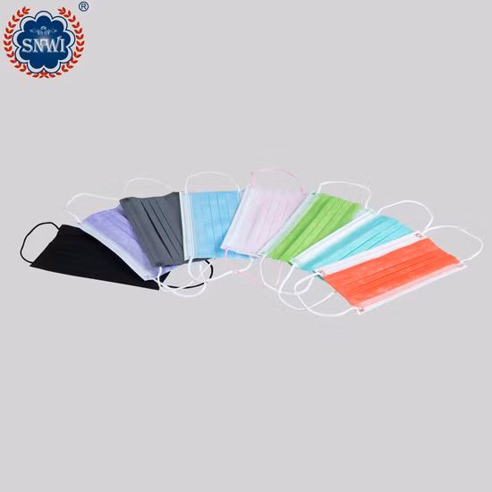 Wholesale 3 Ply High Quantity Easy to Breath Disposable Colorful Nonwoven Face Mask with Earloop Surgical Medical Face Mask